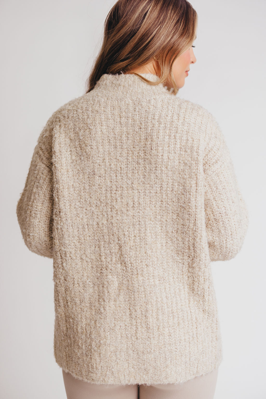 Raining on Sunday Wool-Blend Sweater Jacket in Oat