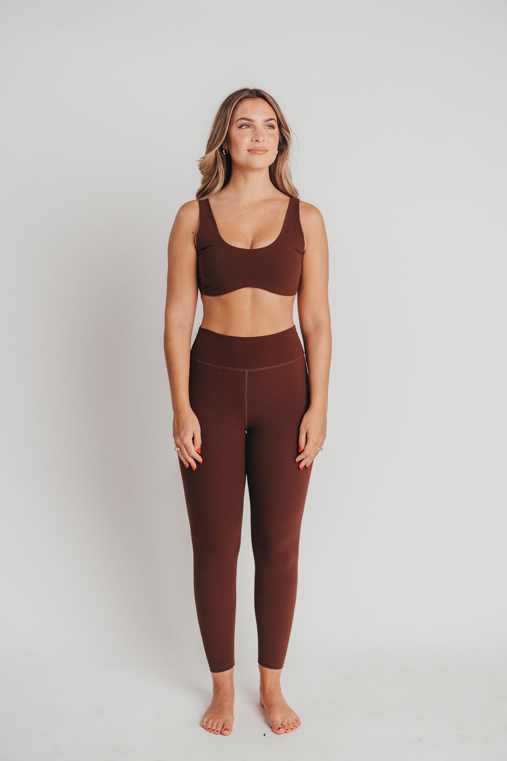 Worth the Label High-Waisted Brushed Legging in Brown
