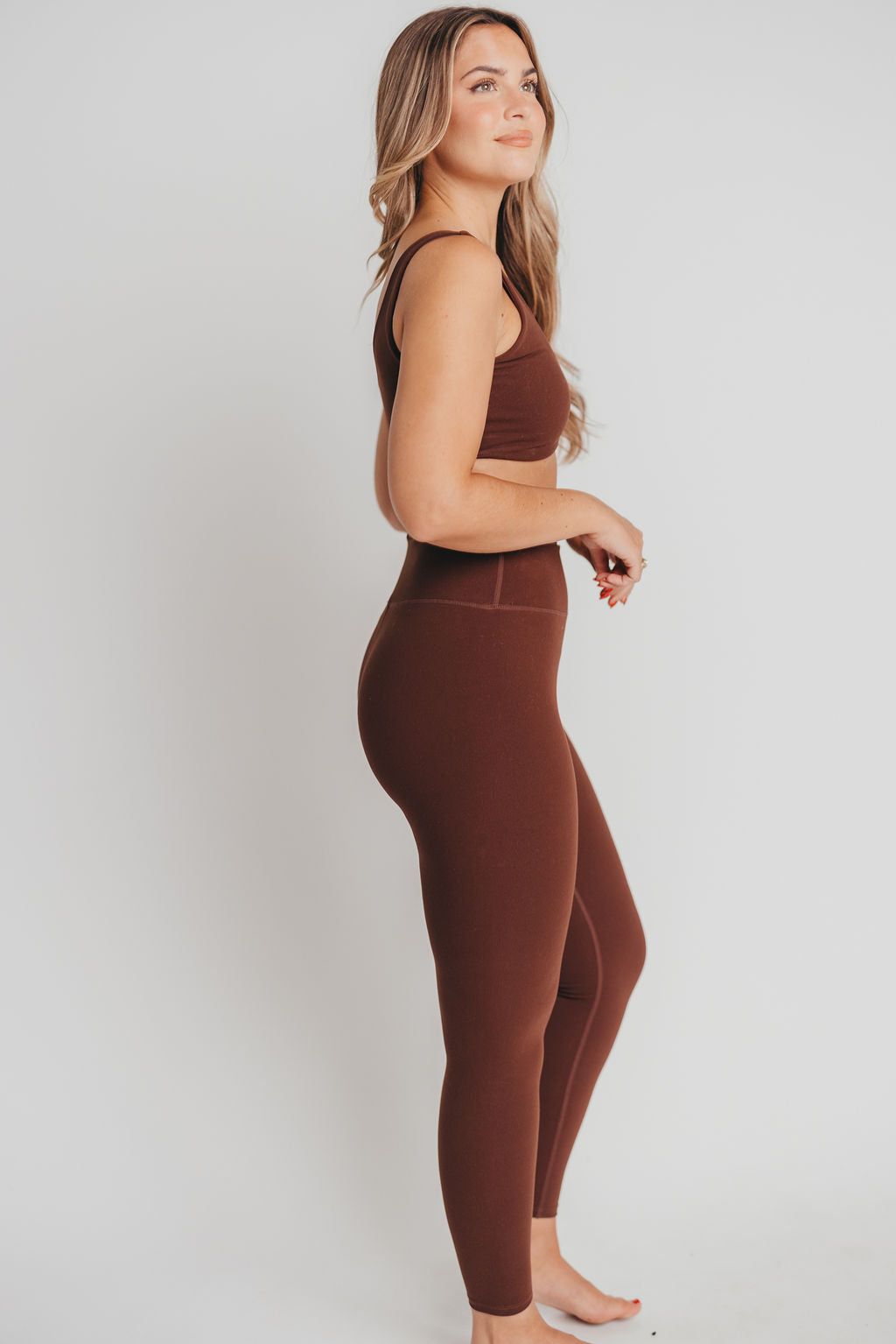 Worth the Label Brushed Scoop Neck Bralette in Brown