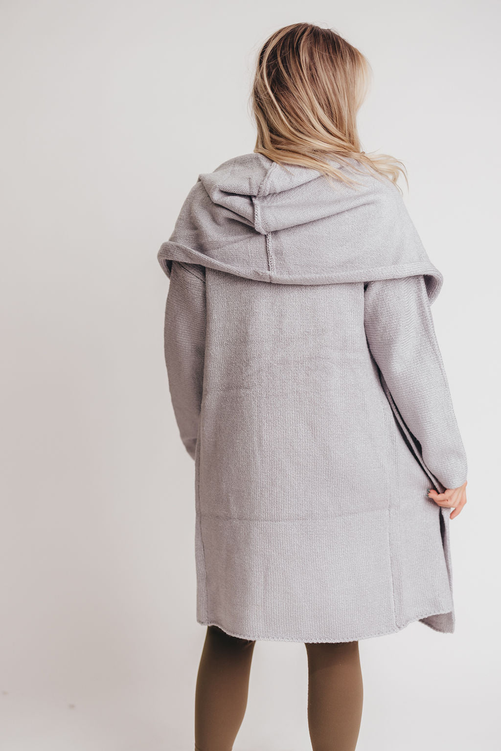 Noah Oversized Two Pocket Coatigan in Light Grey *LUXURY ITEM*