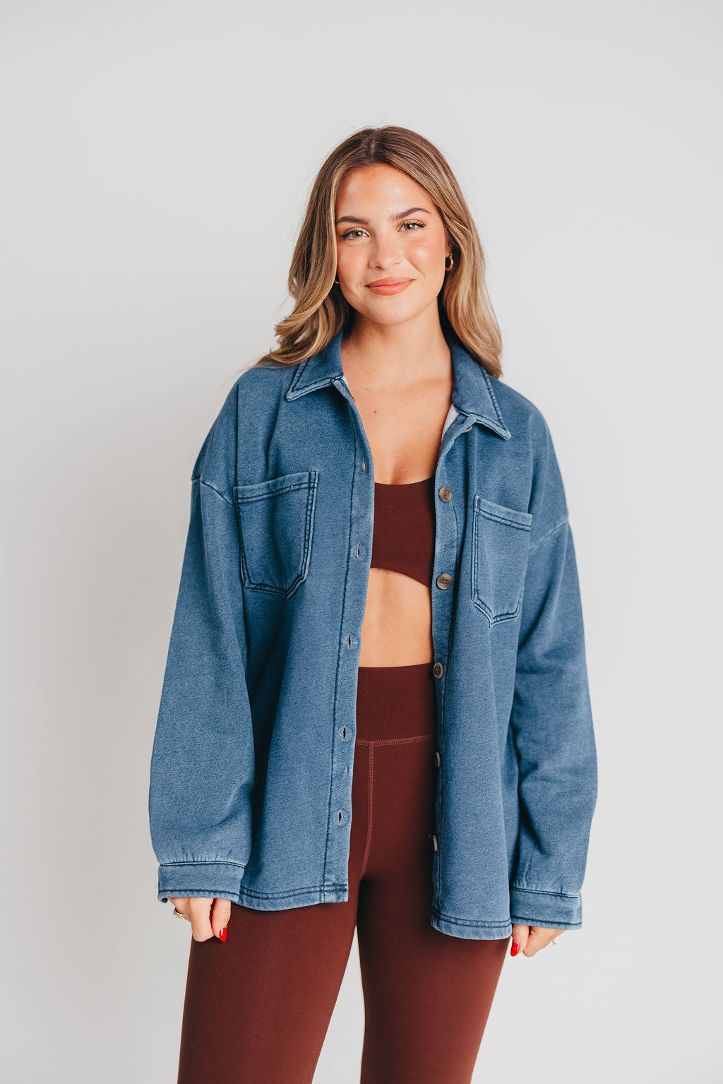 Contessa Shacket in Blue Jean
