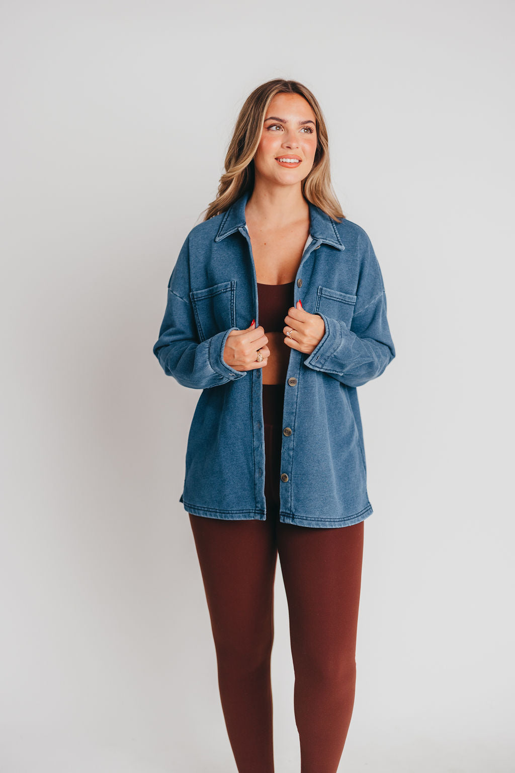 Contessa Shacket in Blue Jean