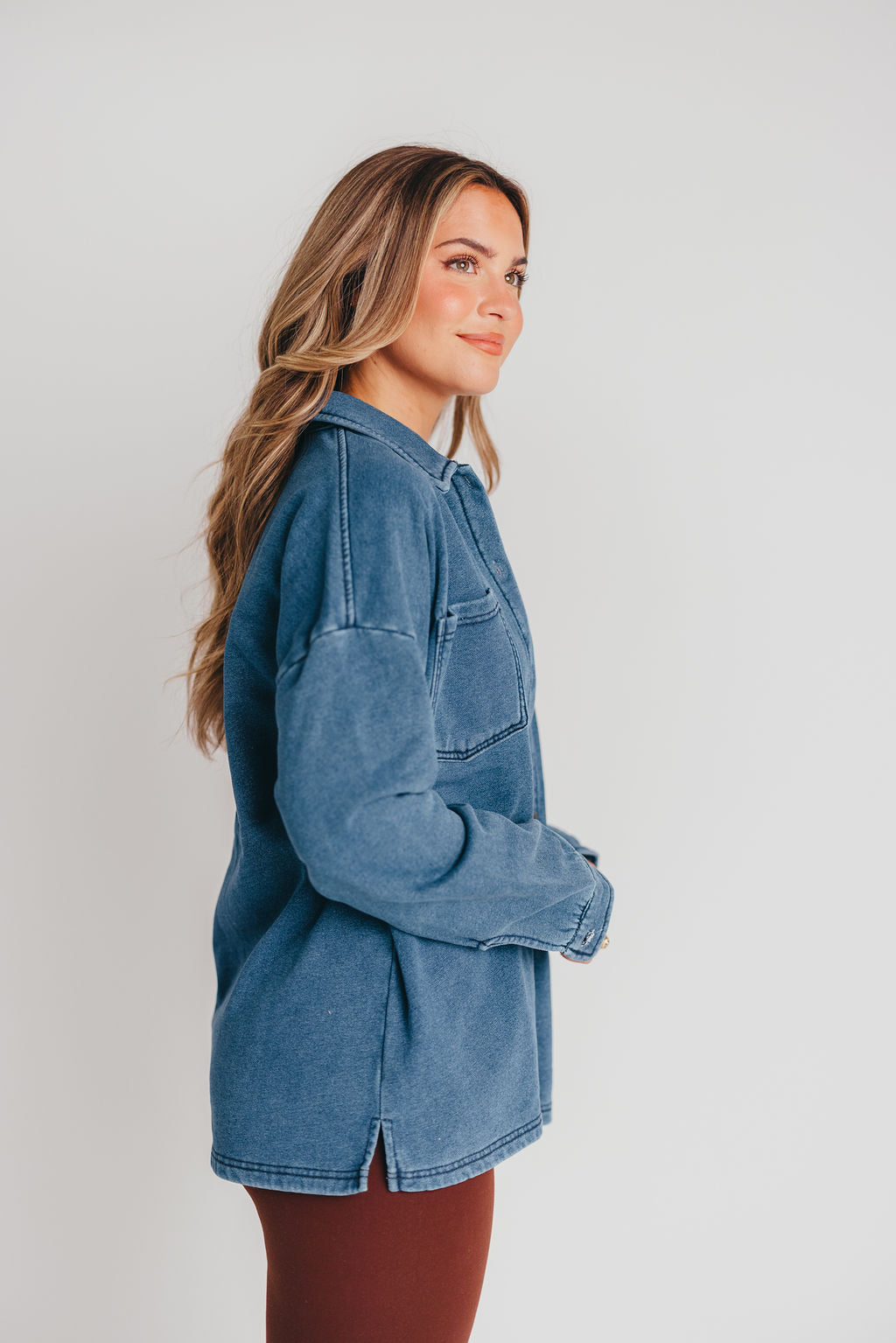 Contessa Shacket in Blue Jean