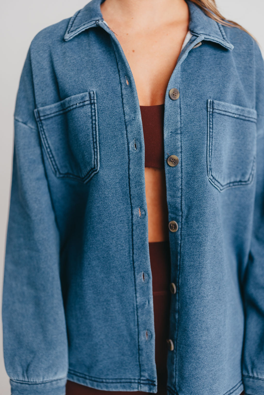 Contessa Shacket in Blue Jean