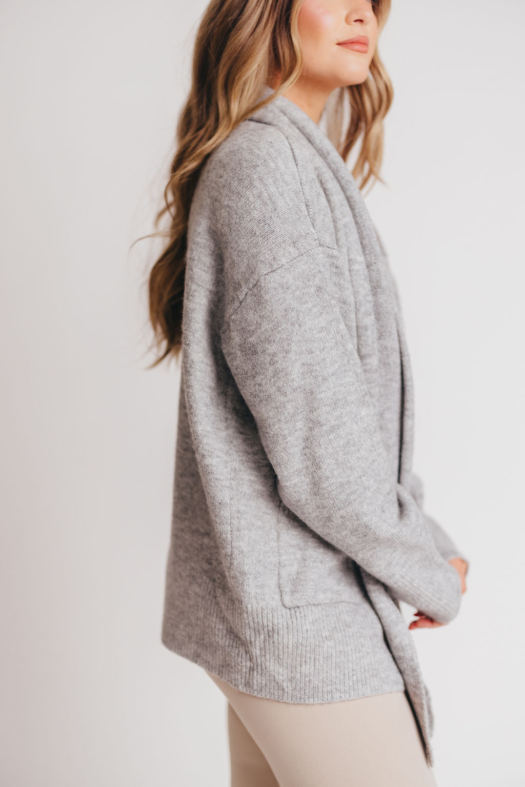 Deborah Scarf Cardigan in Heather Grey