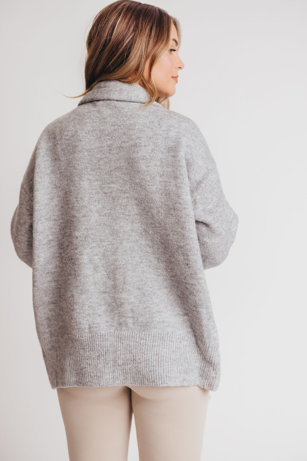 Deborah Scarf Cardigan in Heather Grey