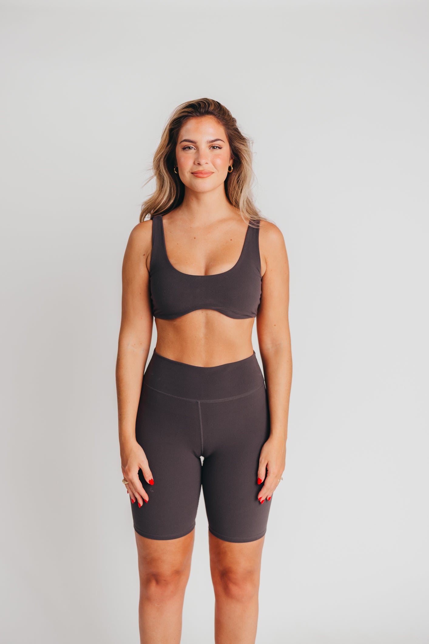 Worth the Label Brushed Scoop Neck Bralette in Charcoal