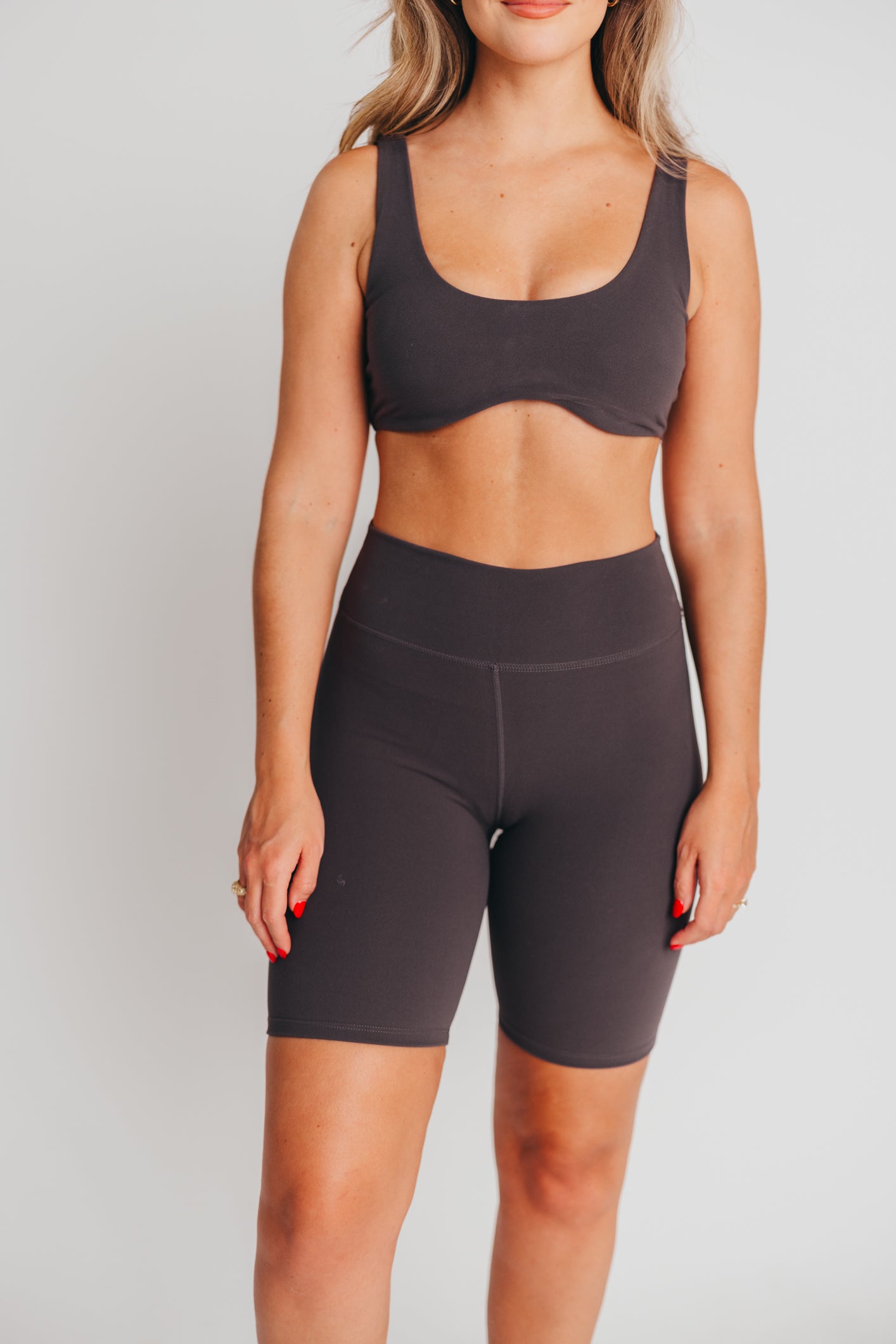 Worth the Label Brushed Scoop Neck Bralette in Charcoal