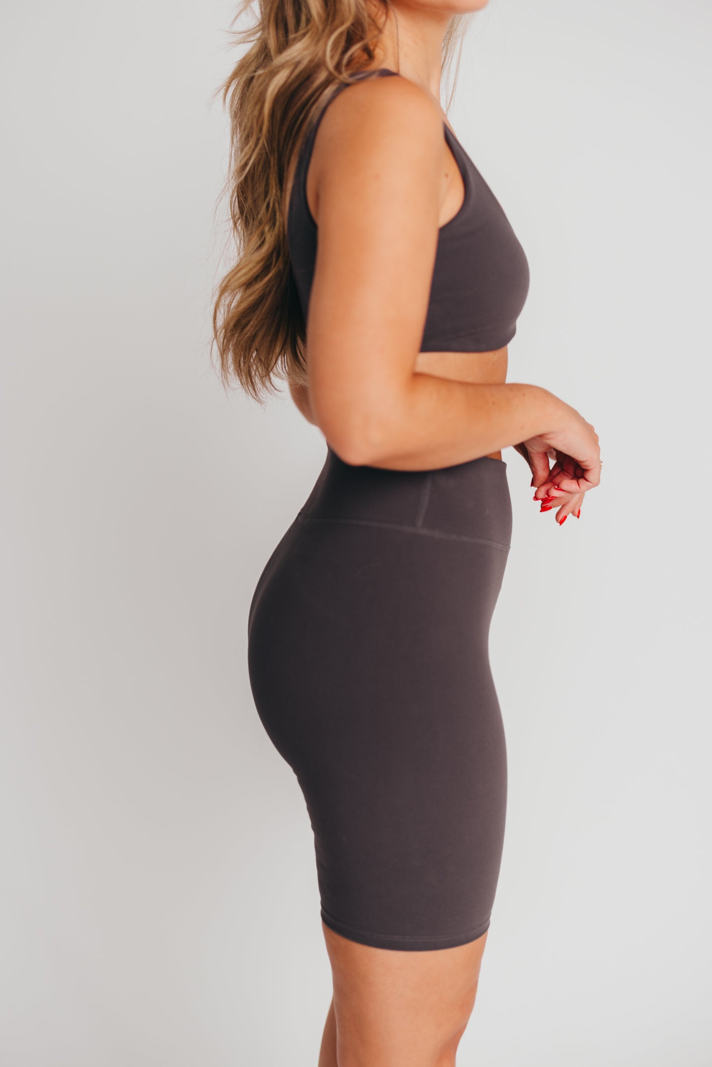 Worth the Label Brushed Scoop Neck Bralette in Charcoal