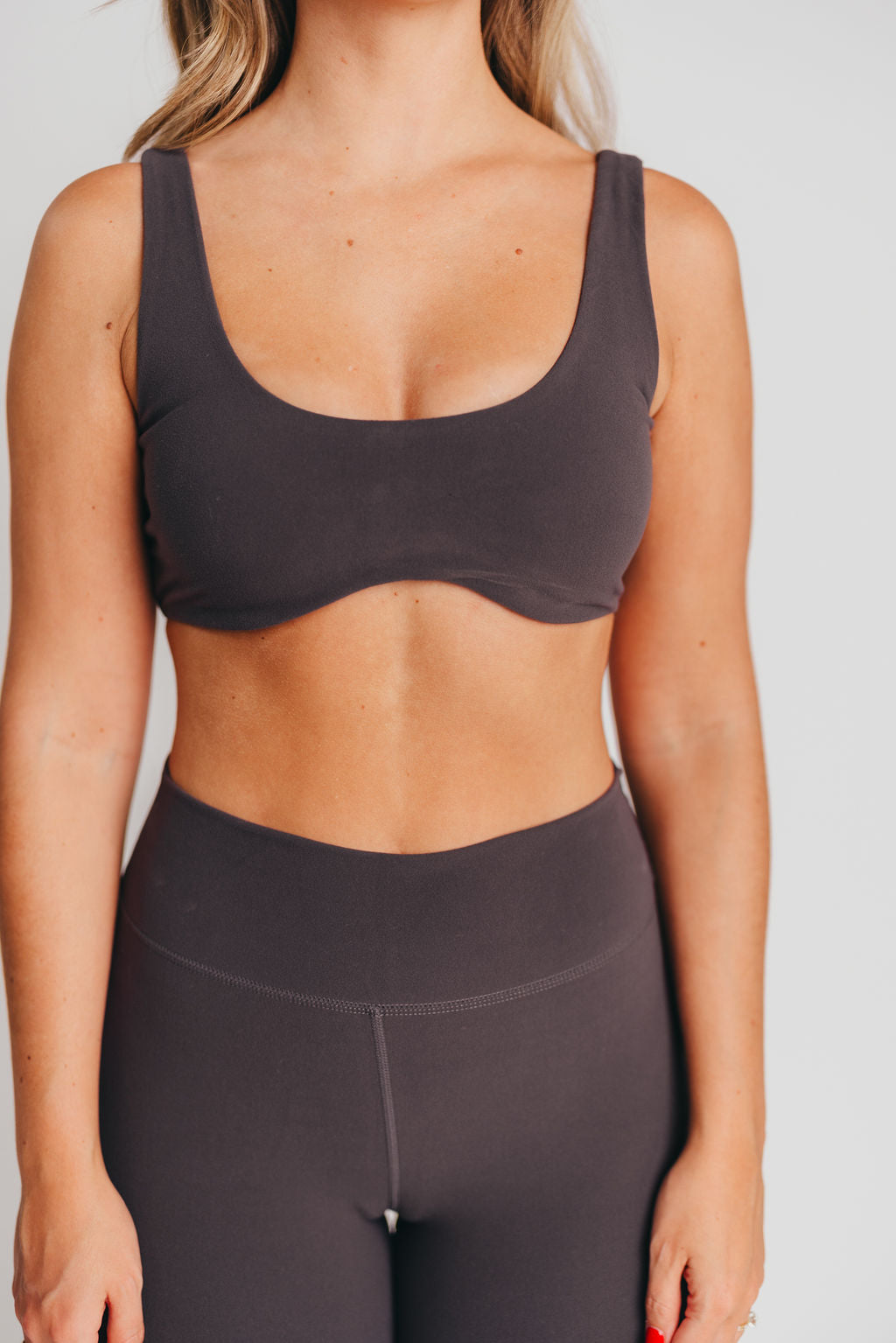 Worth the Label High-Waisted Brushed Biker Shorts in Charcoal