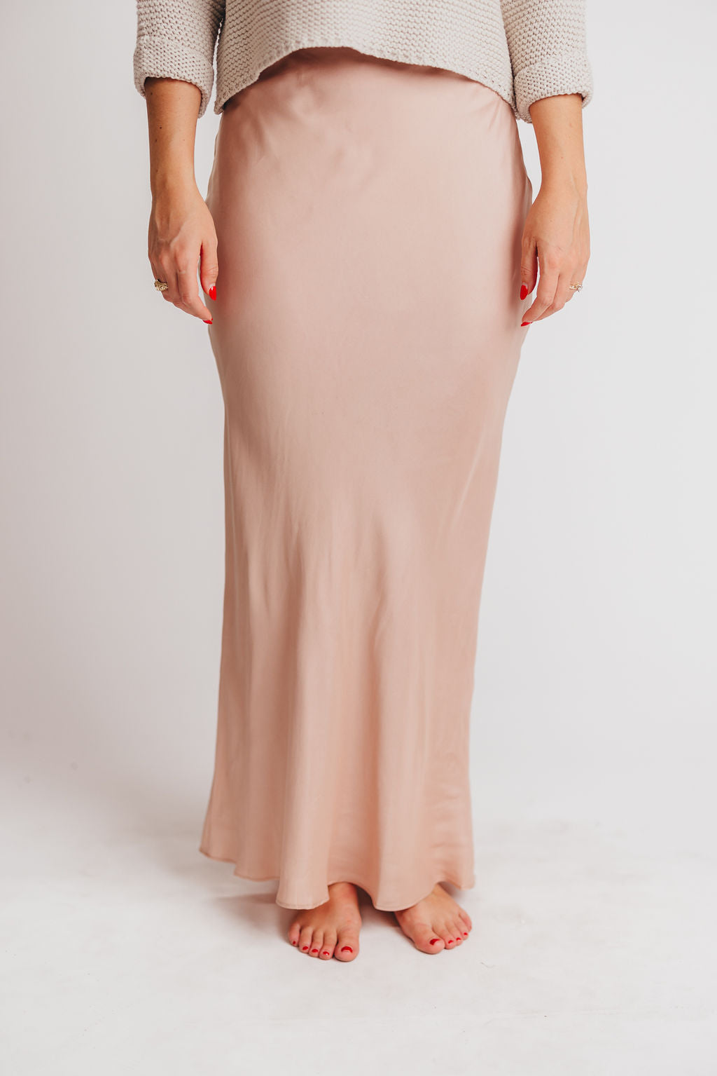 90s Bias Maxi Skirt in Rose