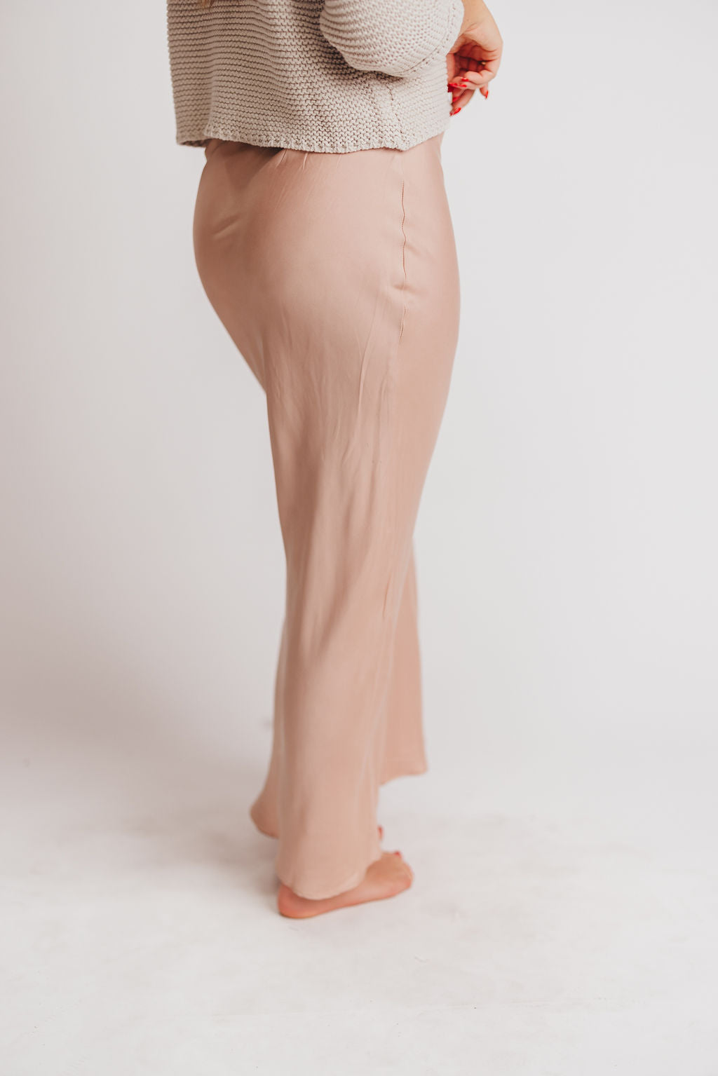 90s Bias Maxi Skirt in Rose