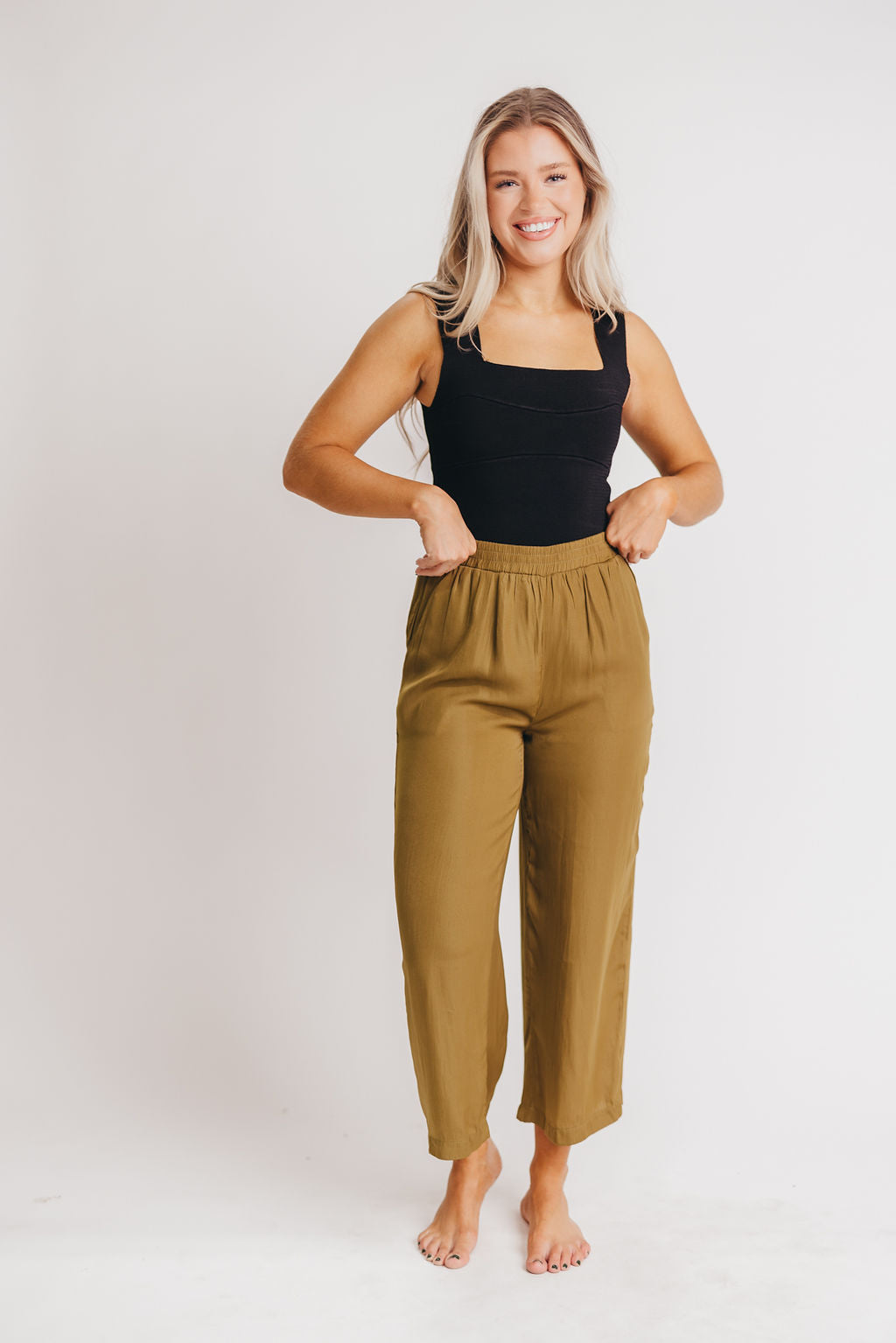 Baylee Solid Satin Pants