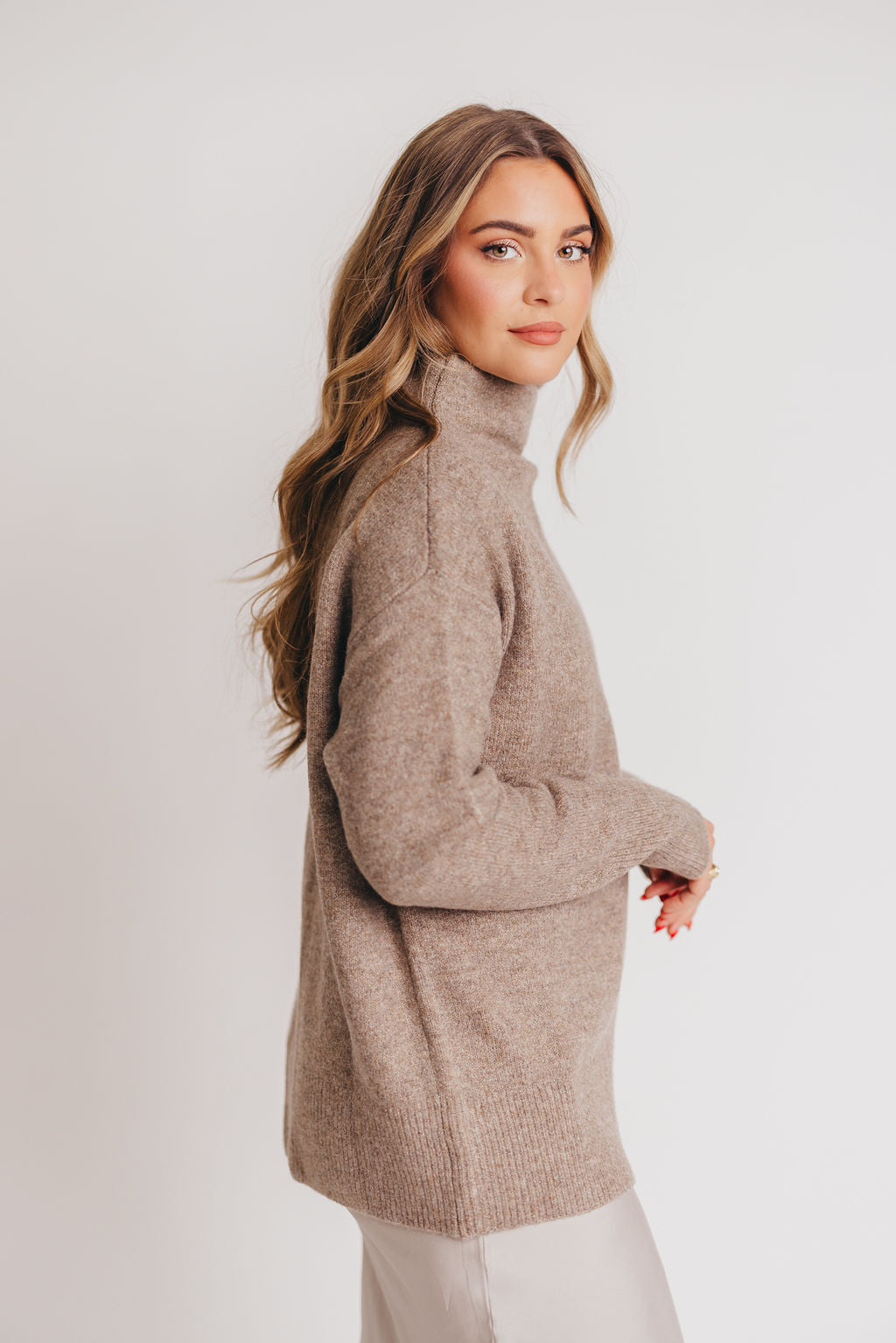 Rachel Funnel-Neck Sweater in Twig