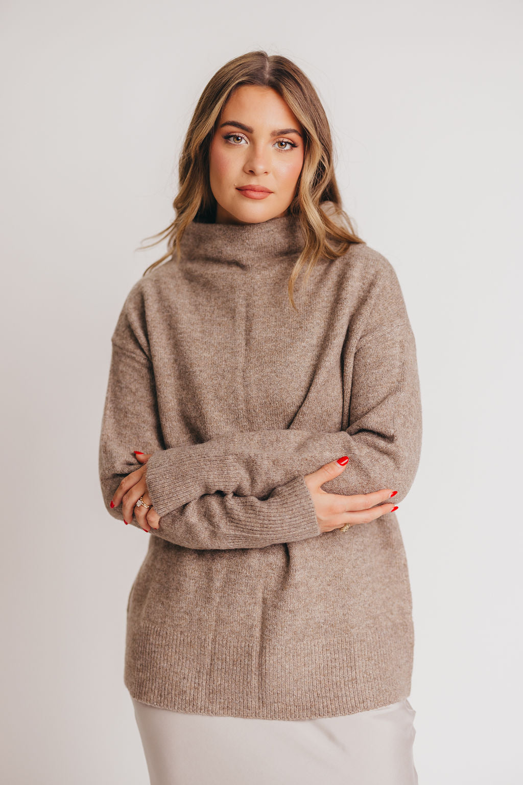 Rachel Funnel-Neck Sweater in Twig