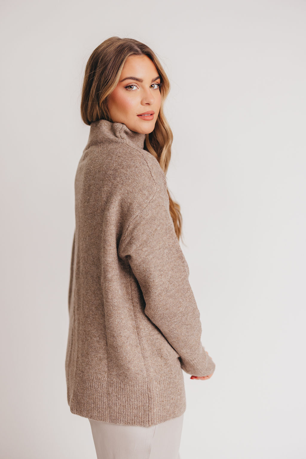 Rachel Funnel-Neck Sweater in Twig