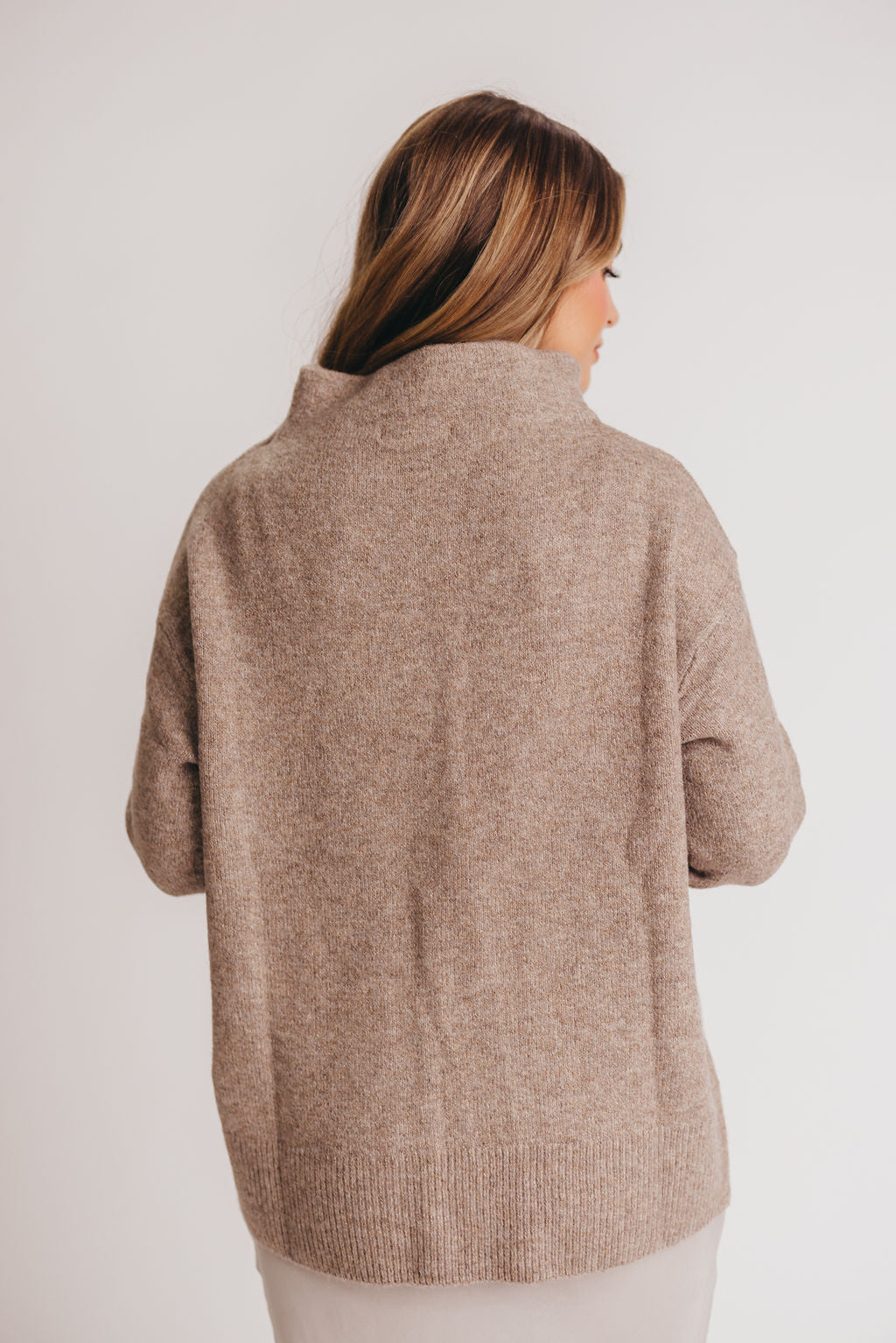 Rachel Funnel-Neck Sweater in Twig