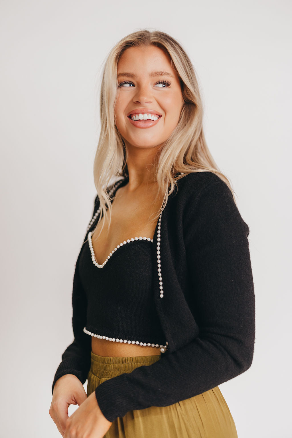 Melissa Sweater Tank with Pearl Detail
