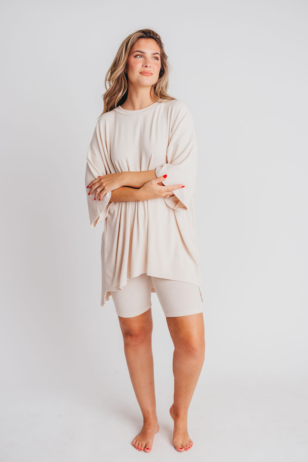 All Weekend Long Set - Short Sleeves - in Oatmeal