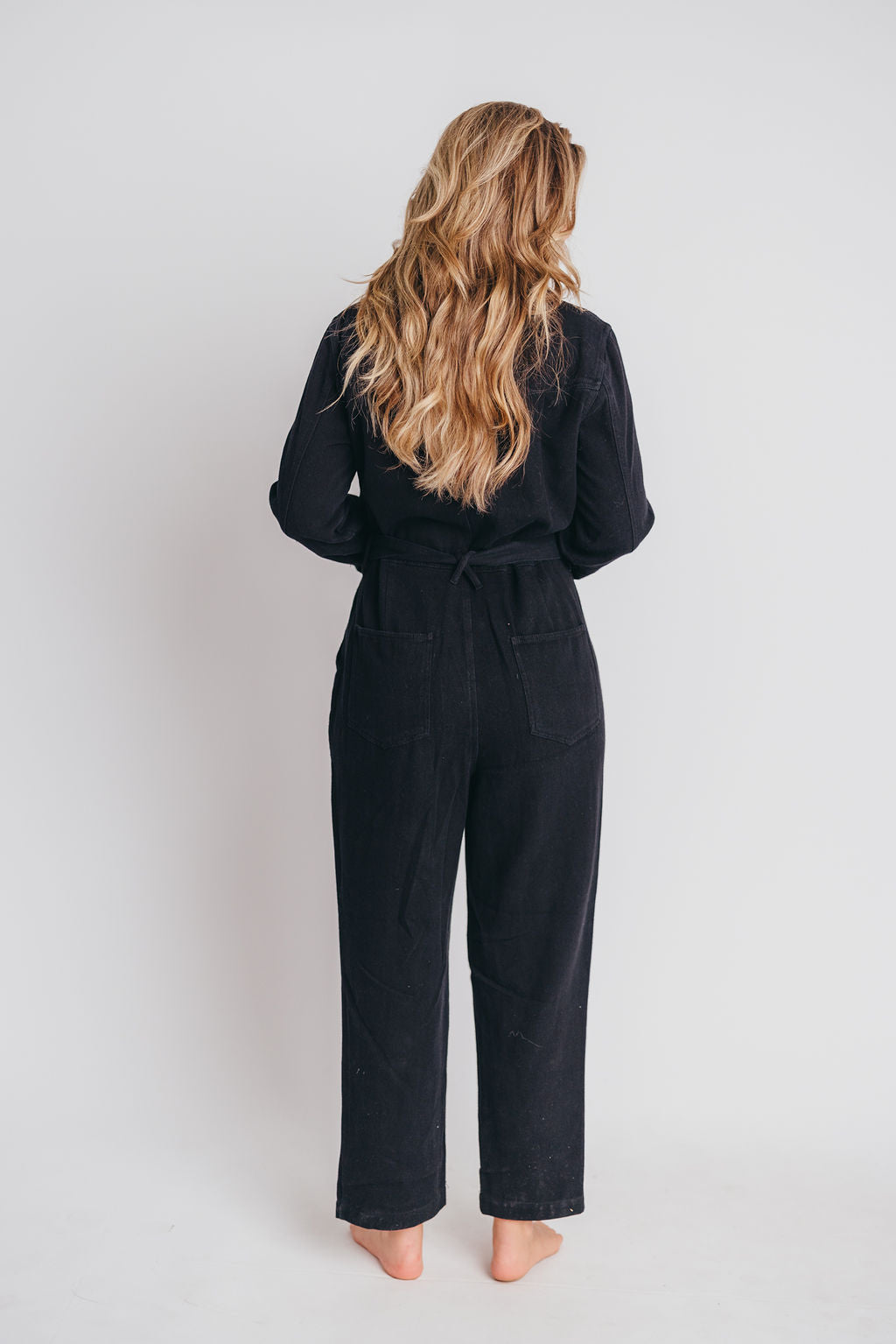 Gigi Cotton Twill Utility Jumpsuit in Black - Nursing Friendly - INCLUSIVE SIZING