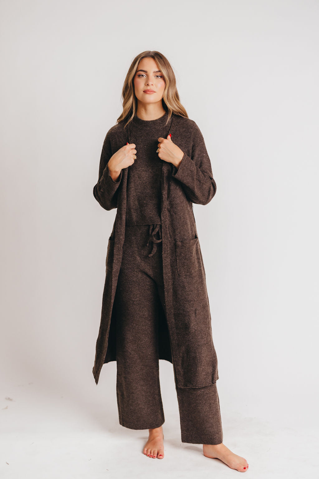 Asher Duster Sweater Cardigan in Cacao