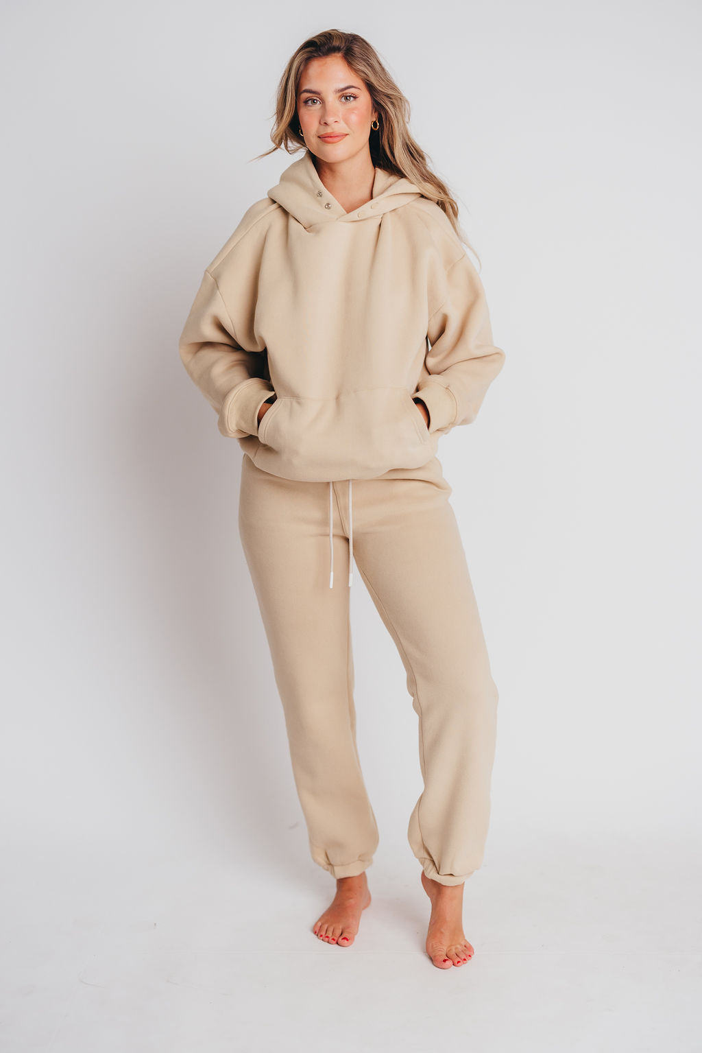 Soft and Cozy Fleece Jogger in Taupe