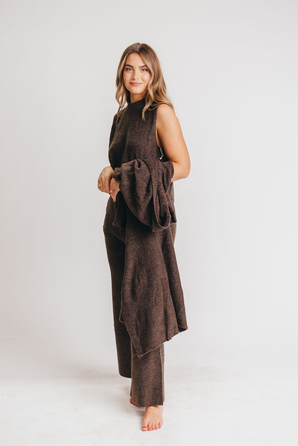 Asher Sweater Top in Cacao