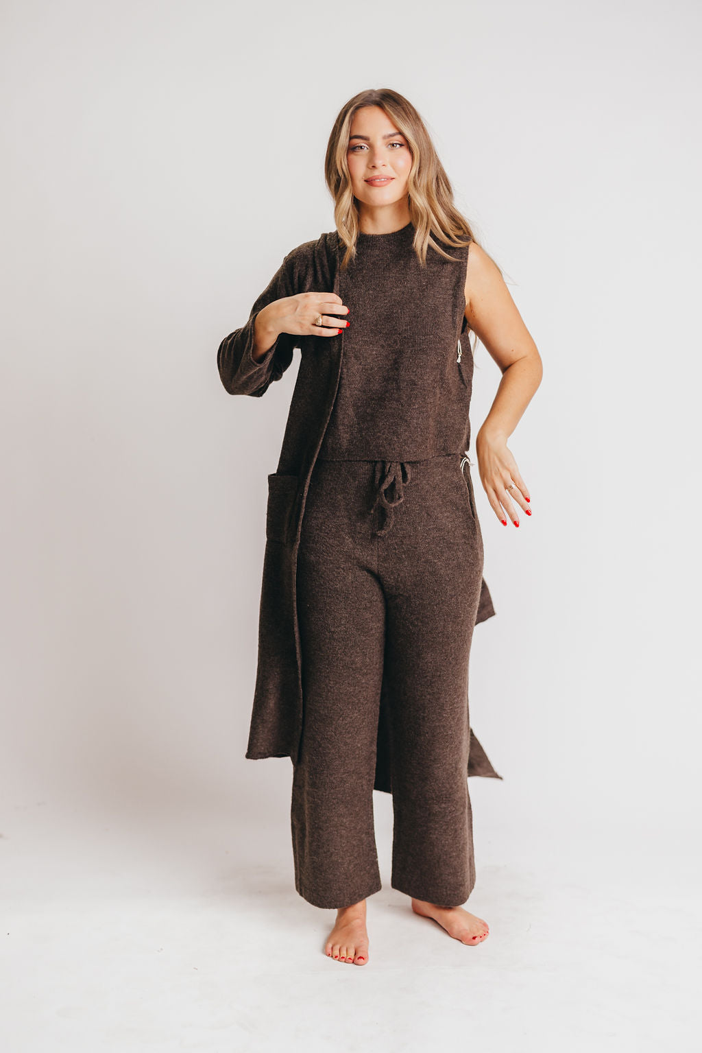 Asher Sweater Top in Cacao