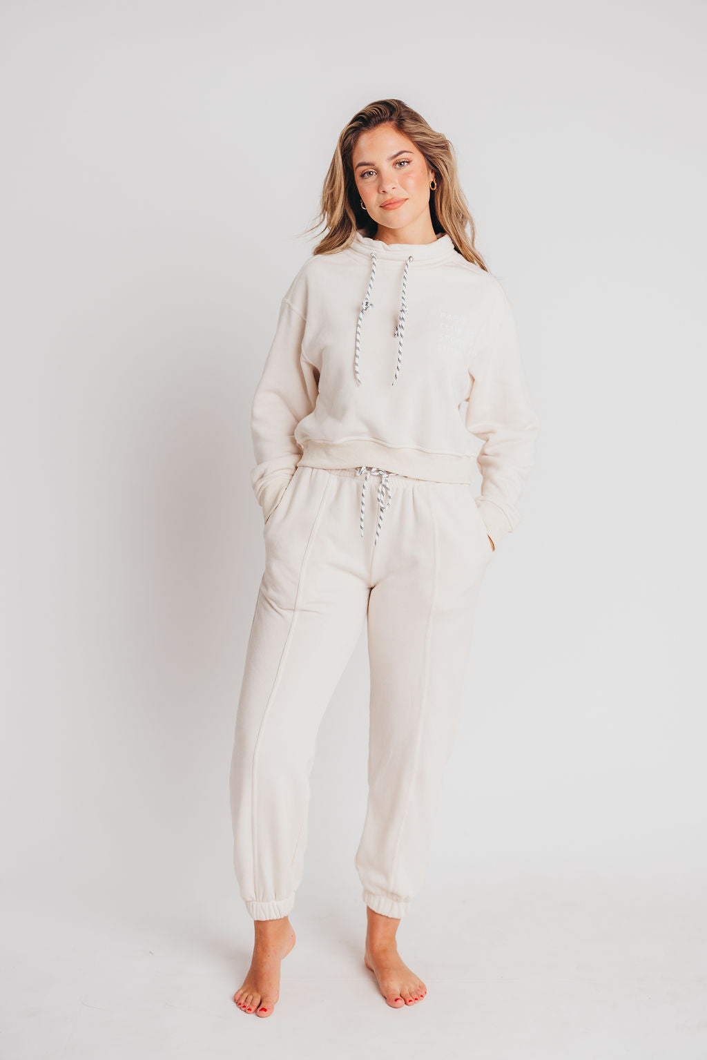 Paris Club Sweat Set in Cream