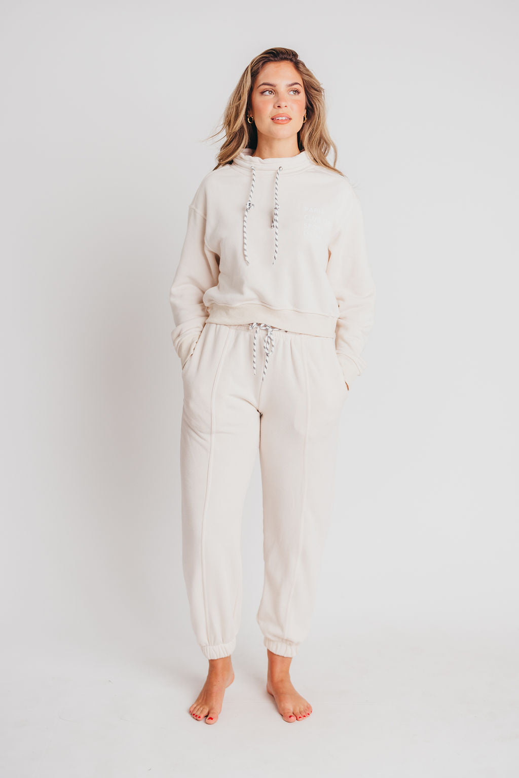 Paris Club Sweat Set in Cream