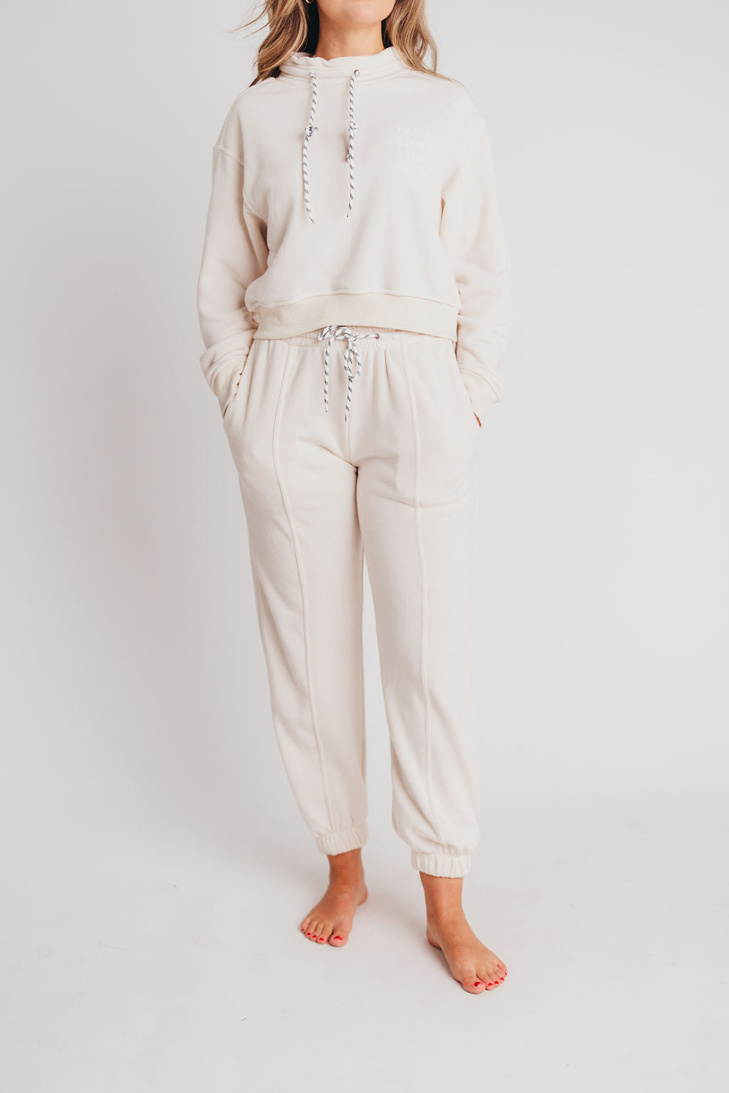 Paris Club Sweat Set in Cream