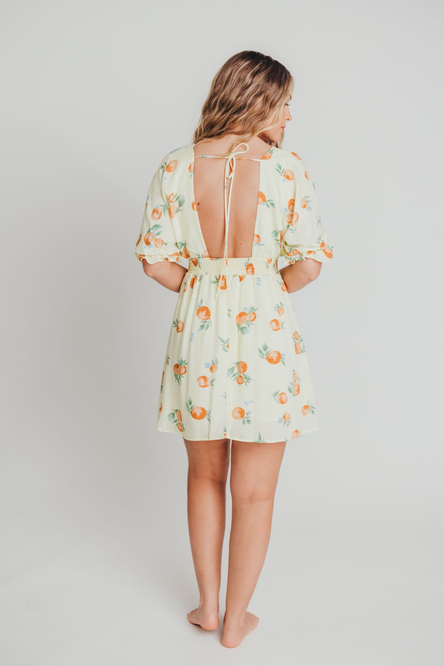 Celine Surplice Mini Dress in Lemon
