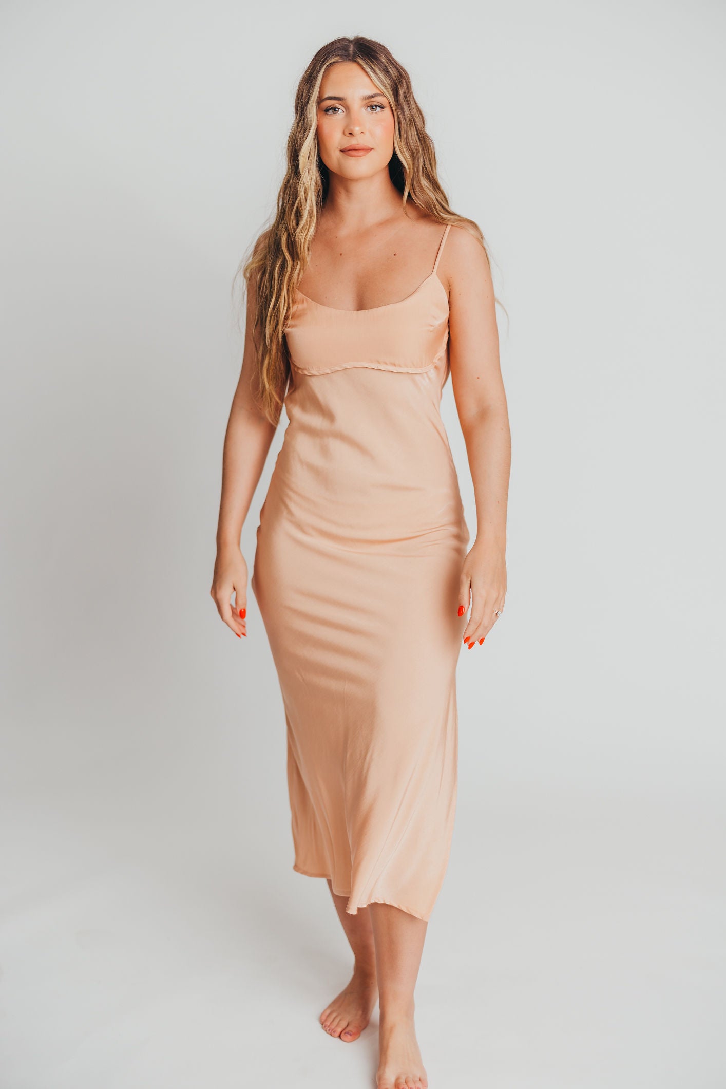 Chadray Satin Maxi in Creamsicle