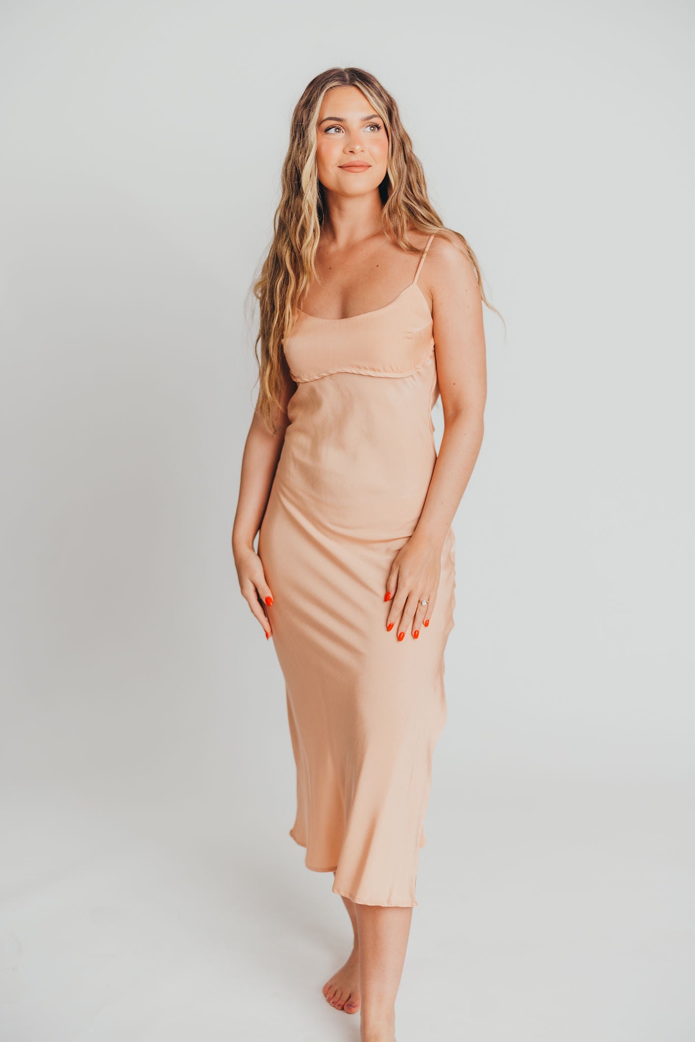 Chadray Satin Maxi in Creamsicle