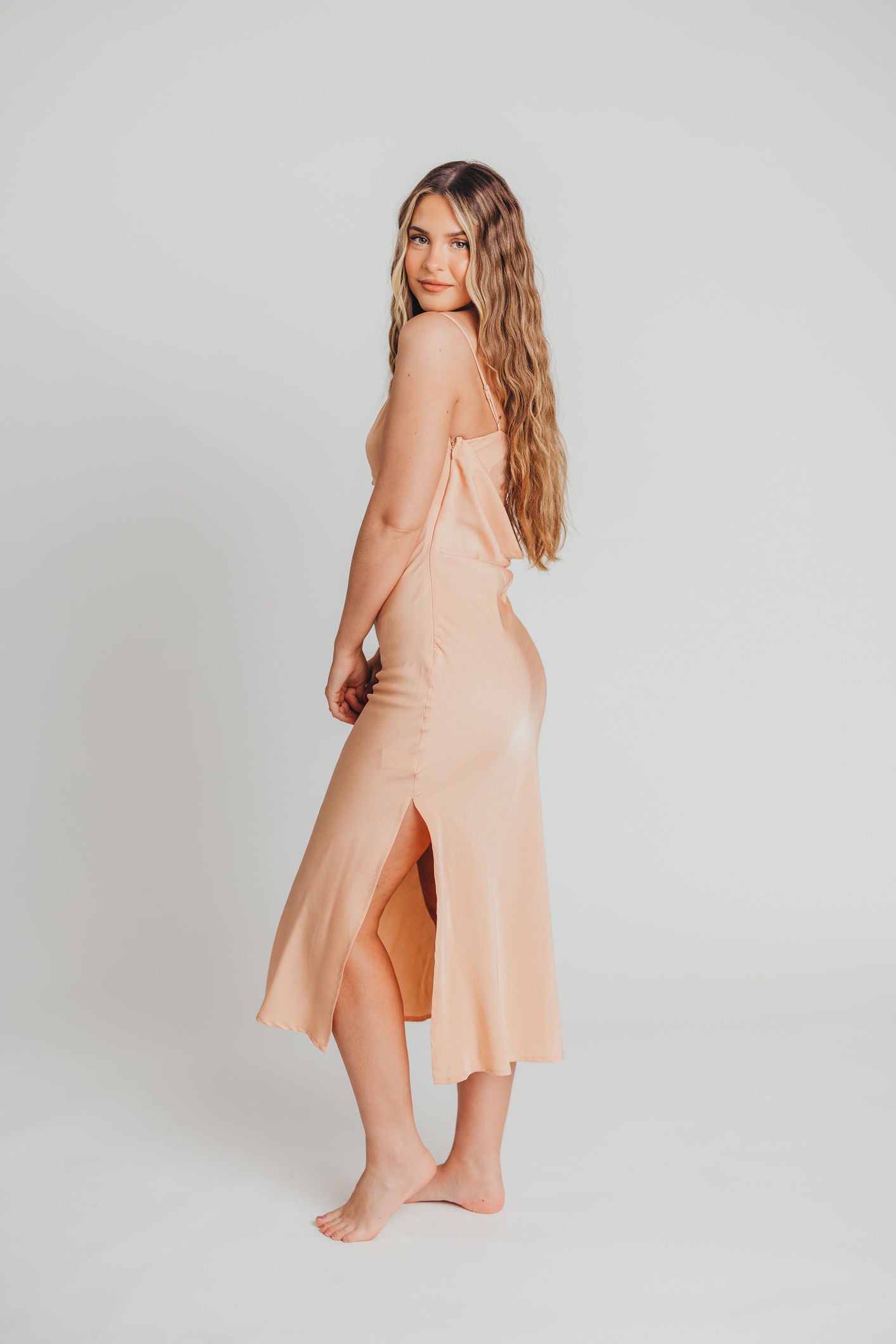 Chadray Satin Maxi in Creamsicle