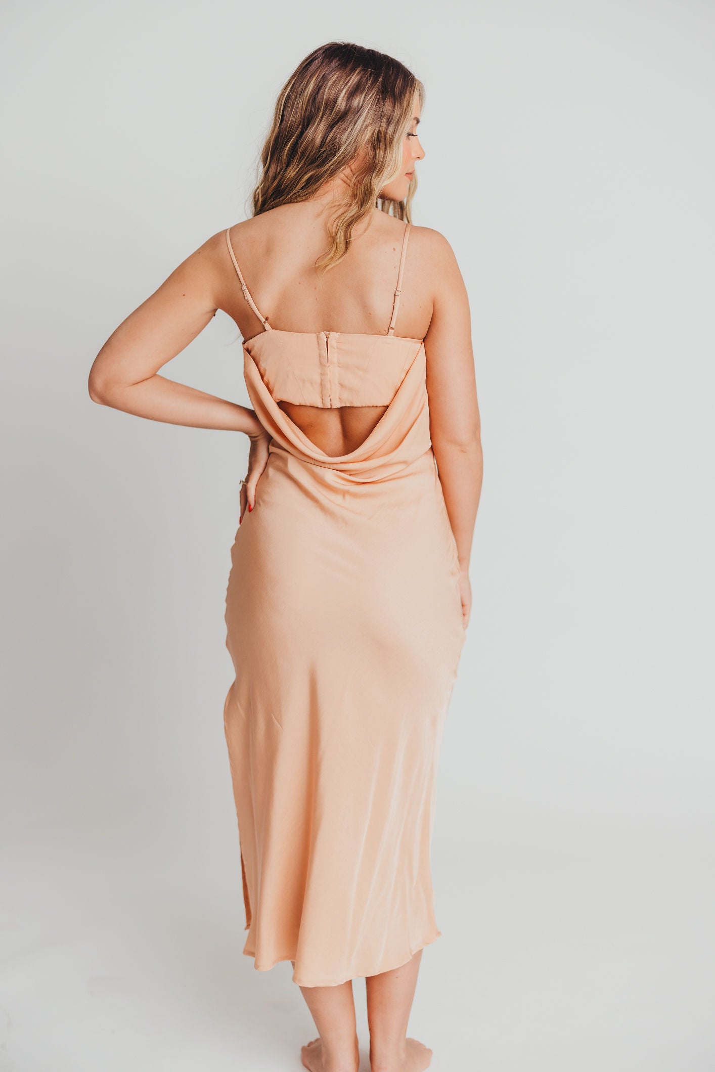 Chadray Satin Maxi in Creamsicle