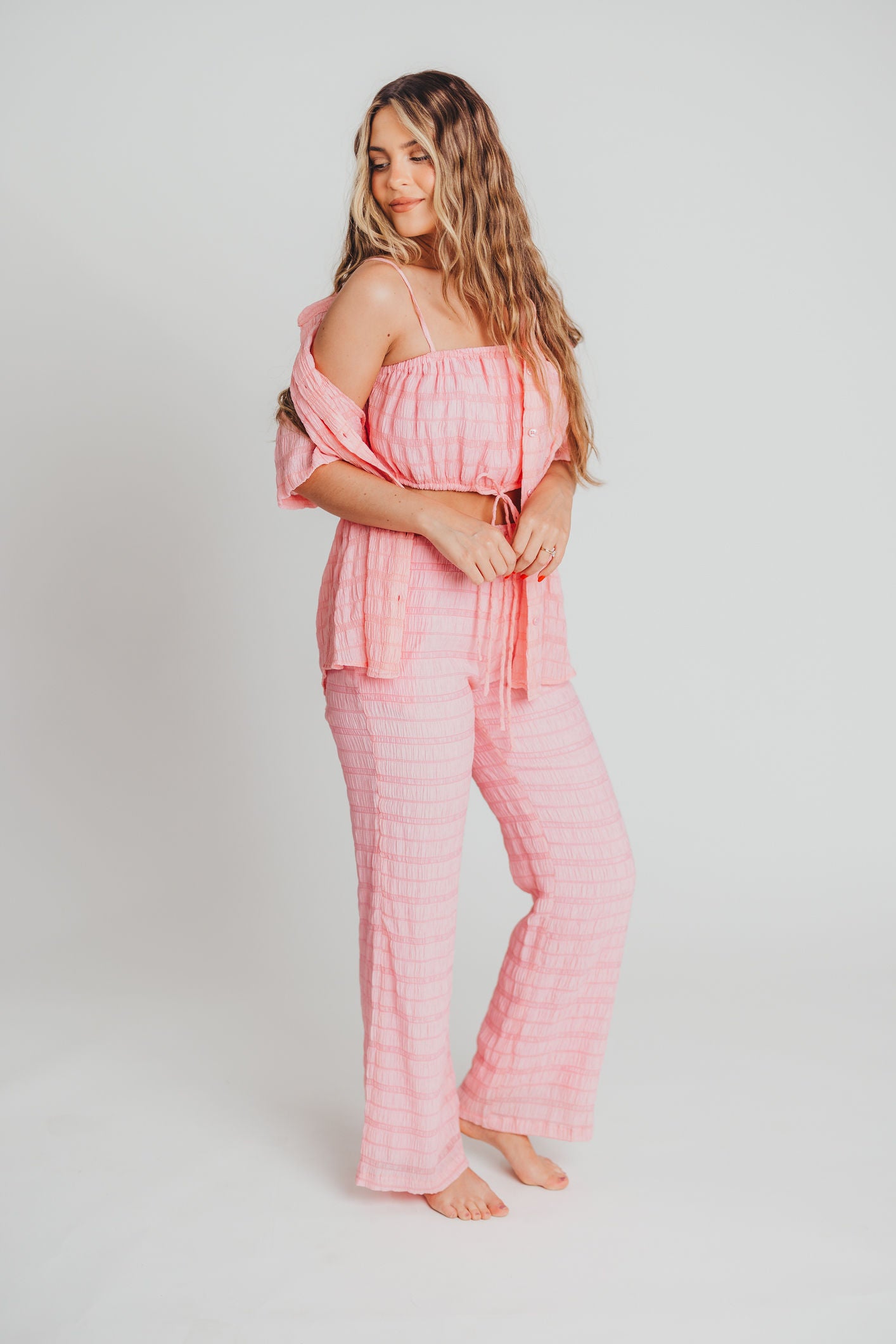 Rowan Cami & Shirt Set in Pink