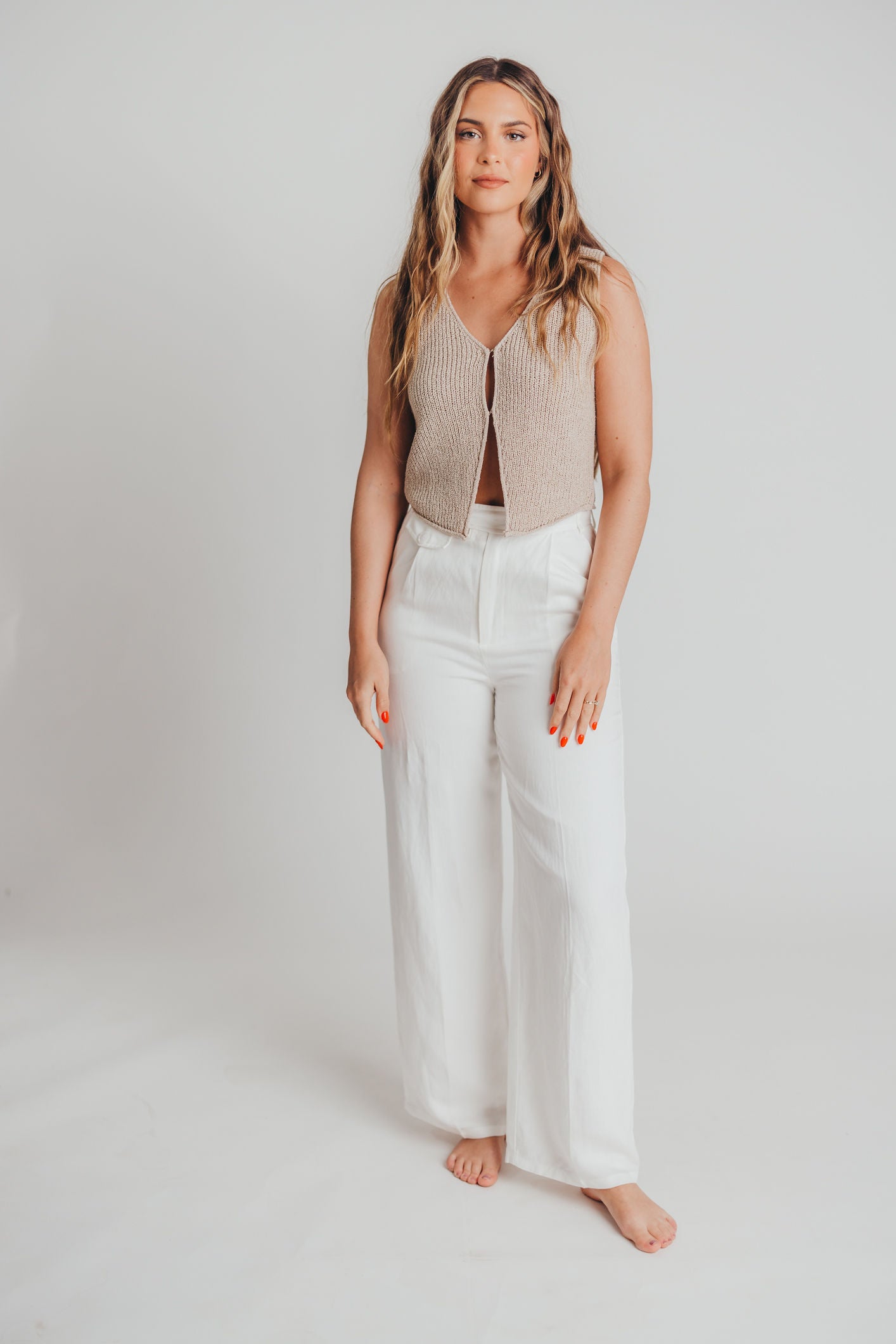 Jules Wide Leg Trouser in White