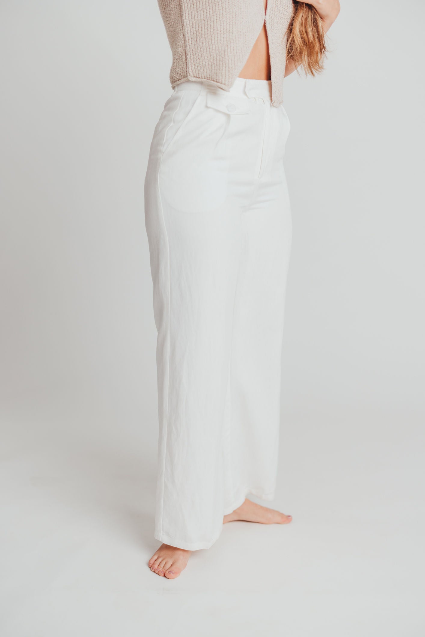 Jules Wide Leg Trouser in White