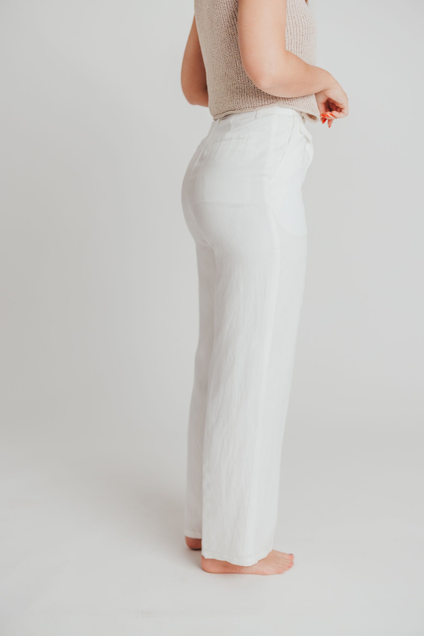 Jules Wide Leg Trouser in White