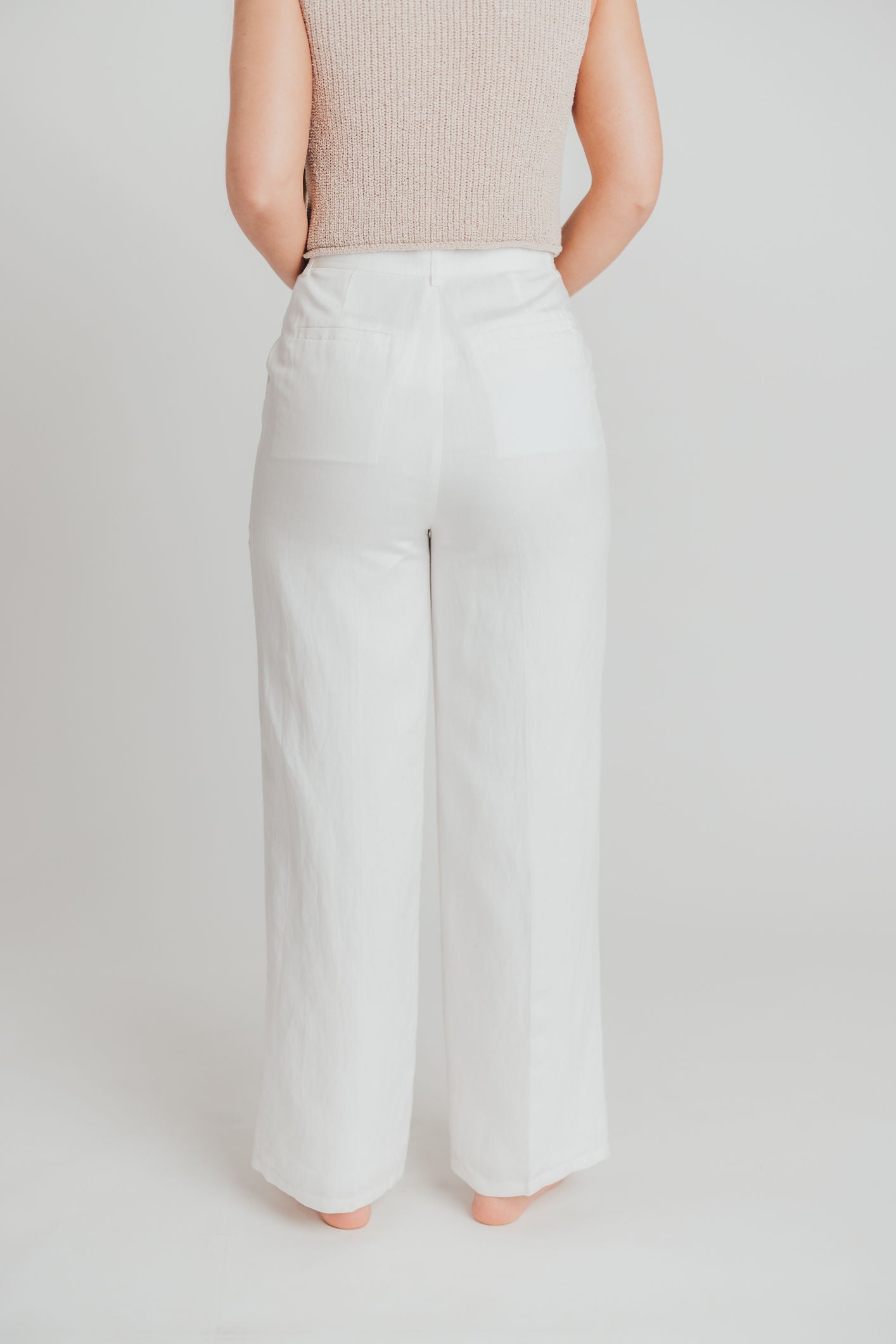 Jules Wide Leg Trouser in White