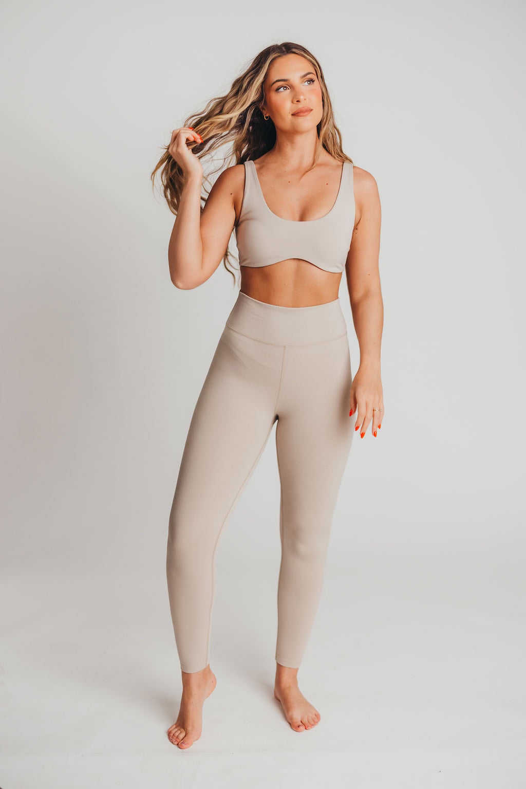 Worth the Label Brushed Scoop Neck Bralette in Ivory Grey