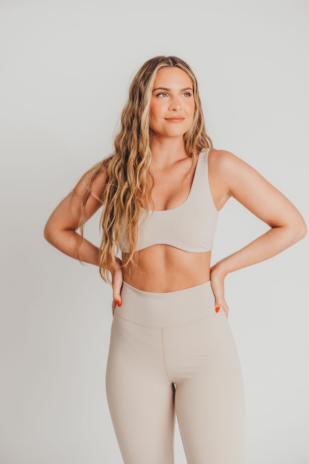Worth the Label Brushed Scoop Neck Bralette in Ivory Grey