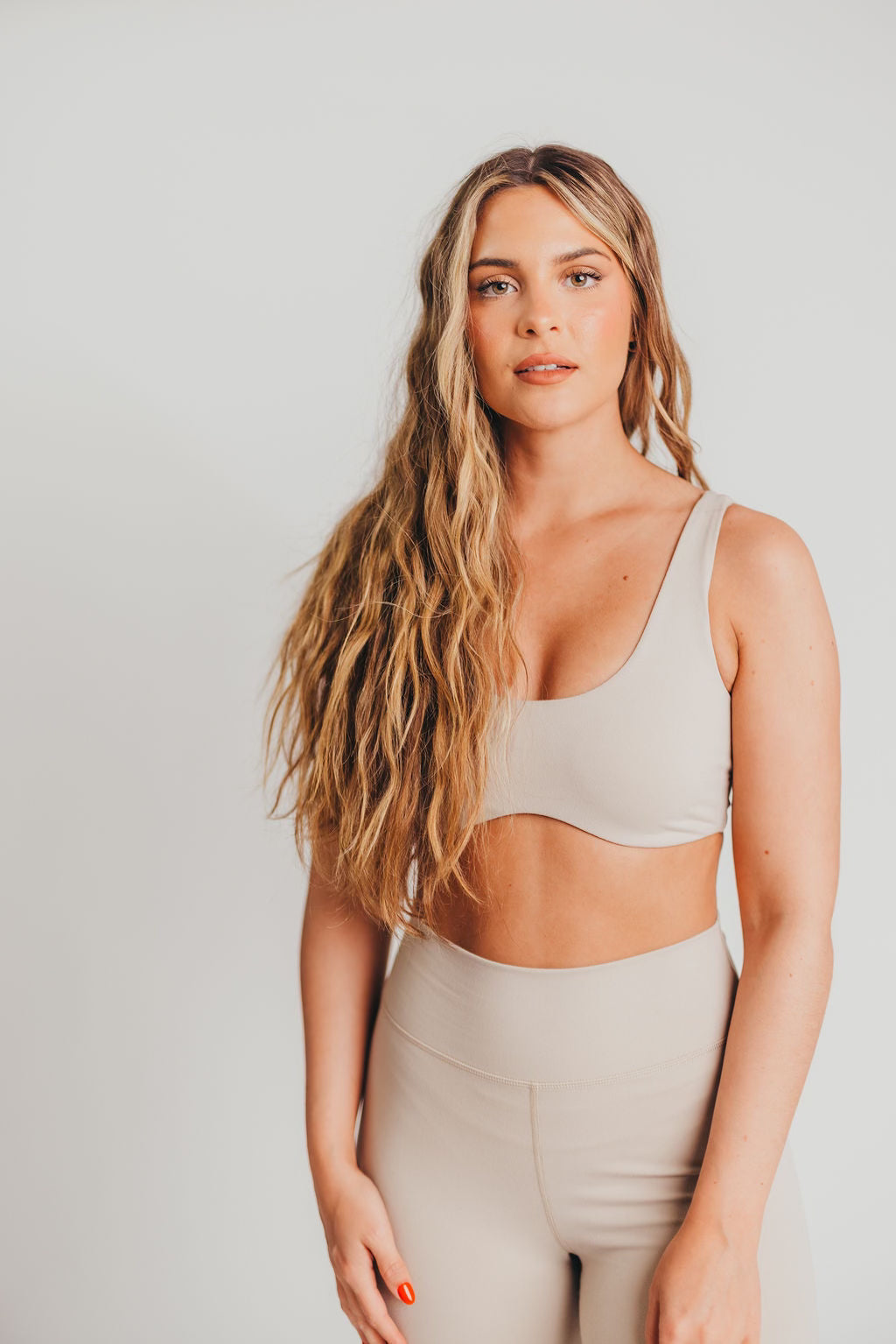 Worth the Label Brushed Scoop Neck Bralette in Ivory Grey