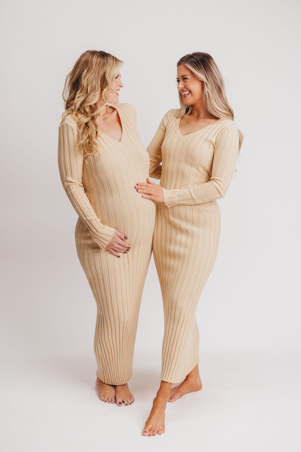 Olivia Ribbed Knit Maxi in Neutral (S-XL) - Bump Friendly - Worth Collective EXCLUSIVE!