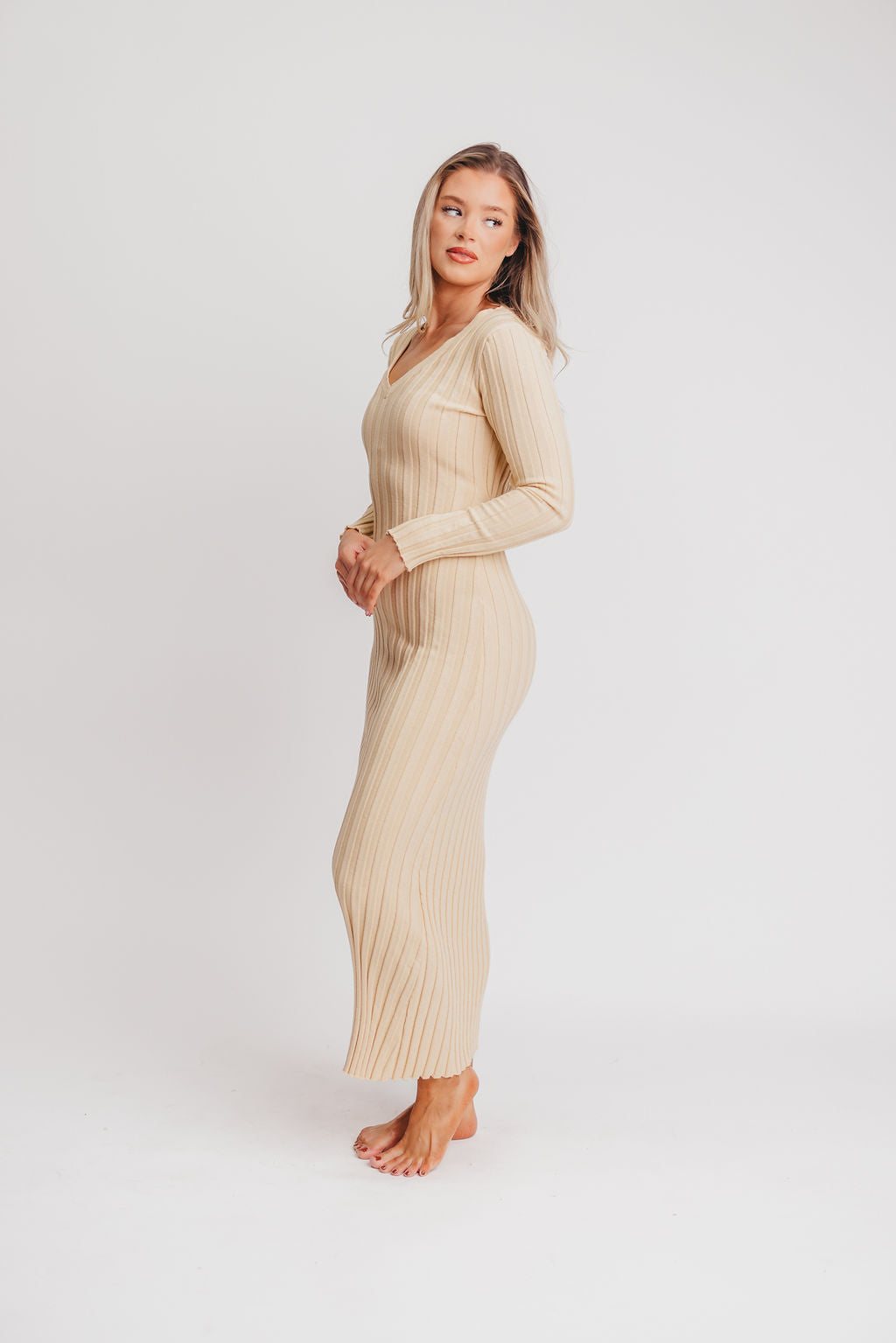 Olivia Ribbed Knit Maxi in Neutral (S-XL) - Bump Friendly - Worth Collective EXCLUSIVE!