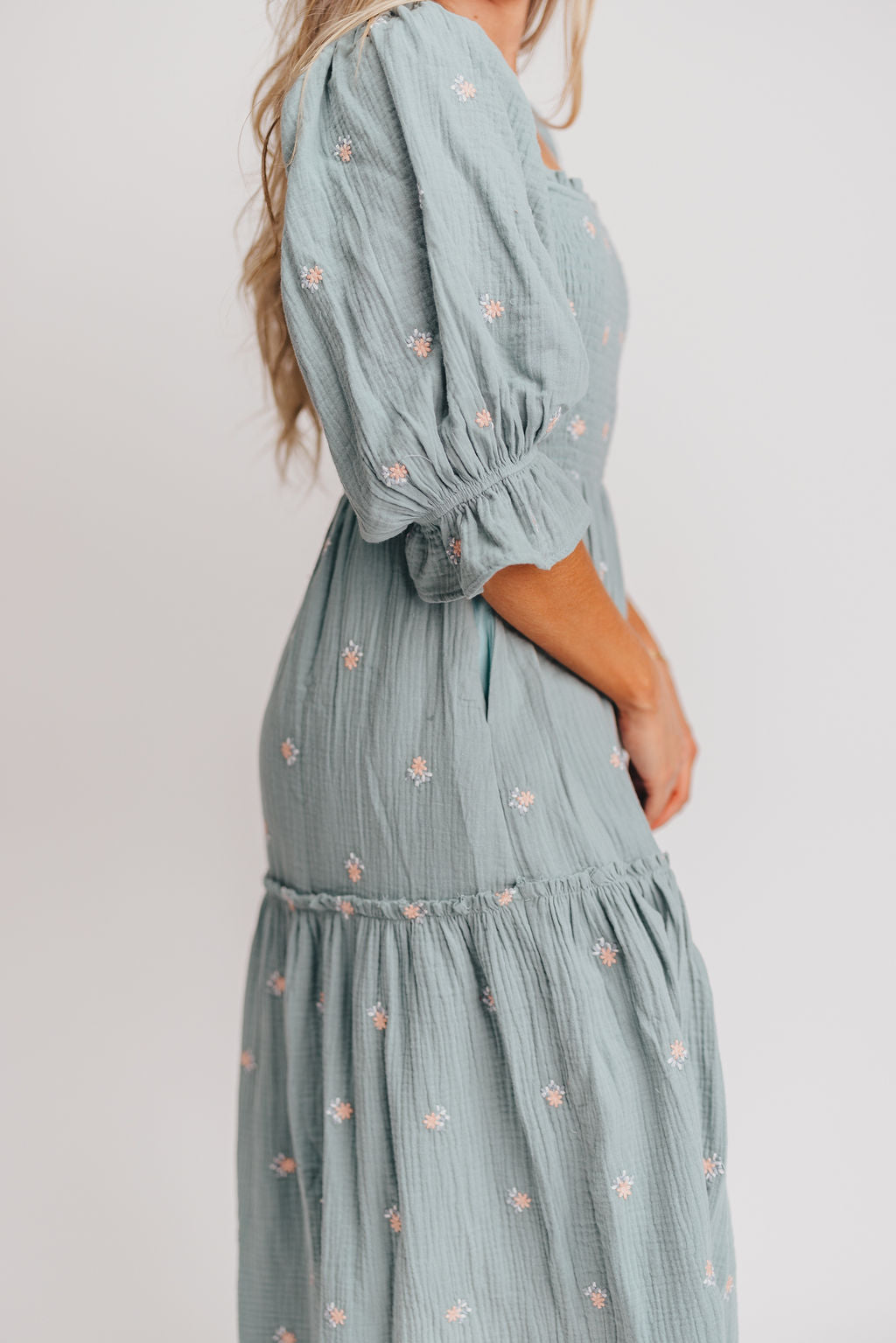 Evie Floral Maxi in Sage - Bump Friendly