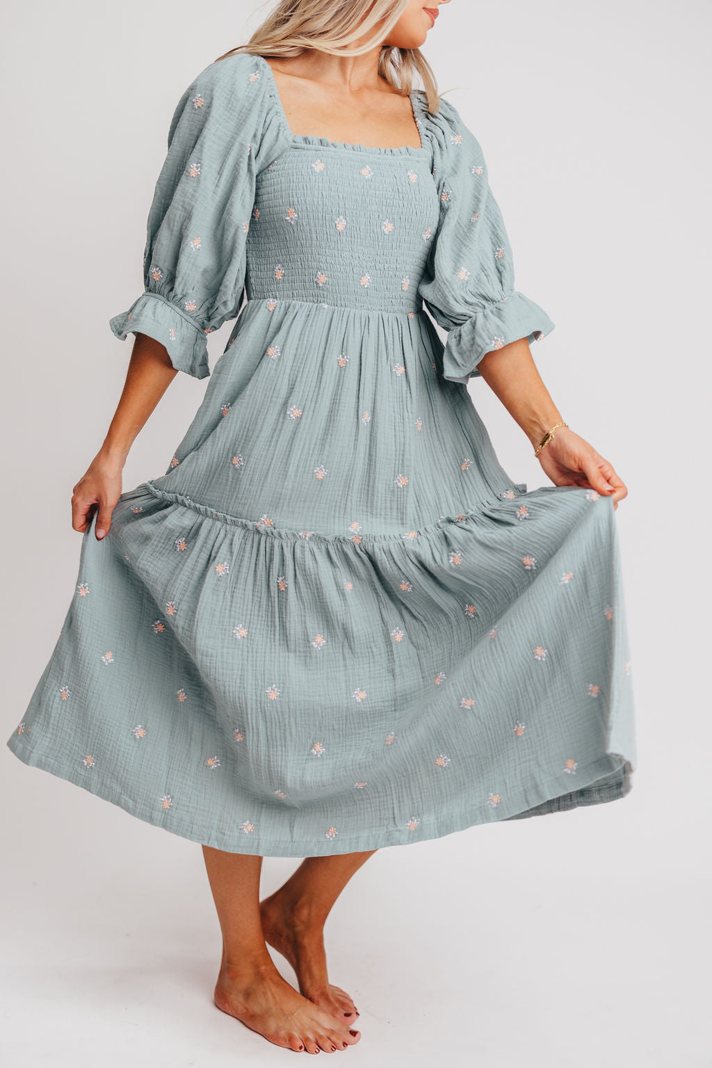 Evie Floral Maxi in Sage - Bump Friendly