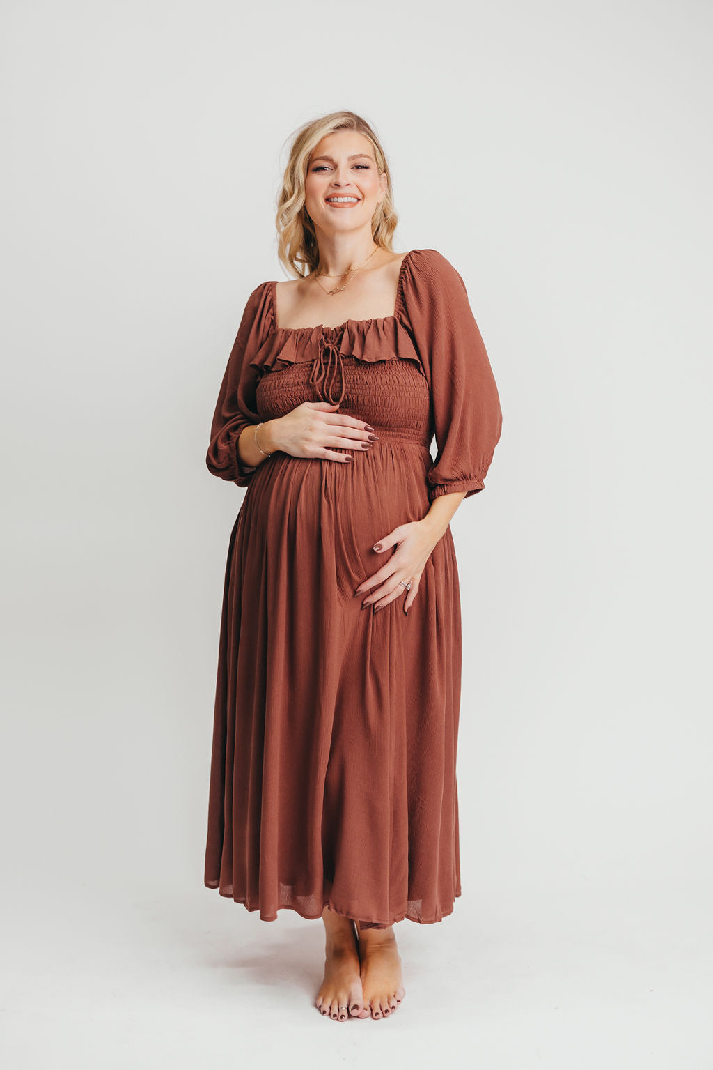 Geri Maxi Dress in Chocolate