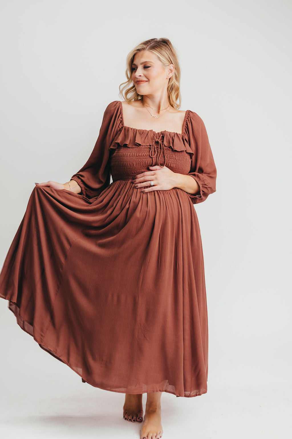 Geri Maxi Dress in Chocolate